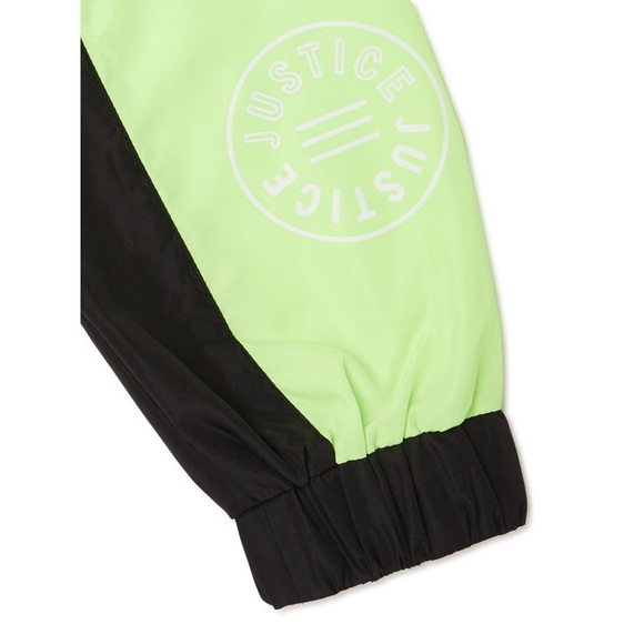 Justice NWT Neon Blue Lime Green Windbreaker Jacket 10 - Picture 4 of 12